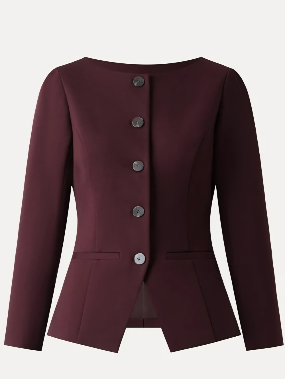 OGL Button-Front Jacket in Burgundy